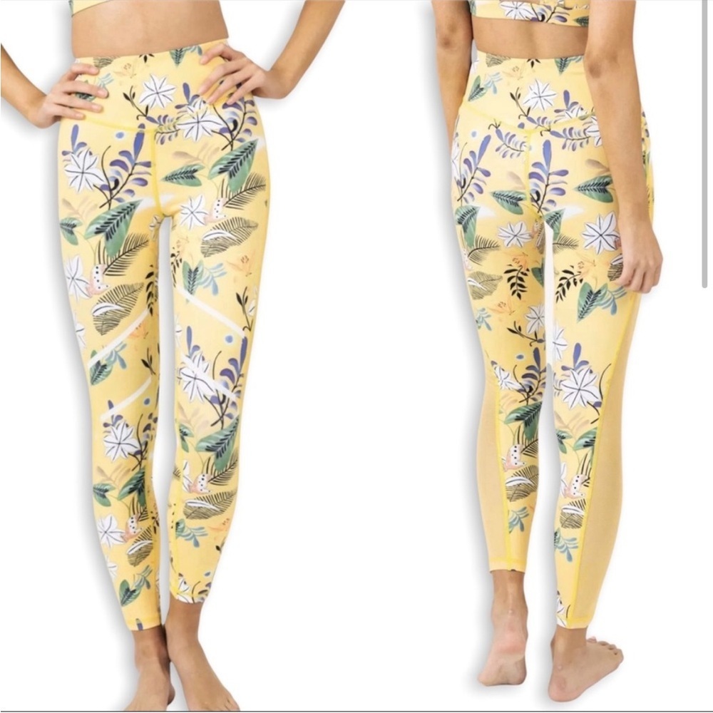 New! Zyia SZ 4 floral light n tight hi rise 7/8 reflective light leggings.